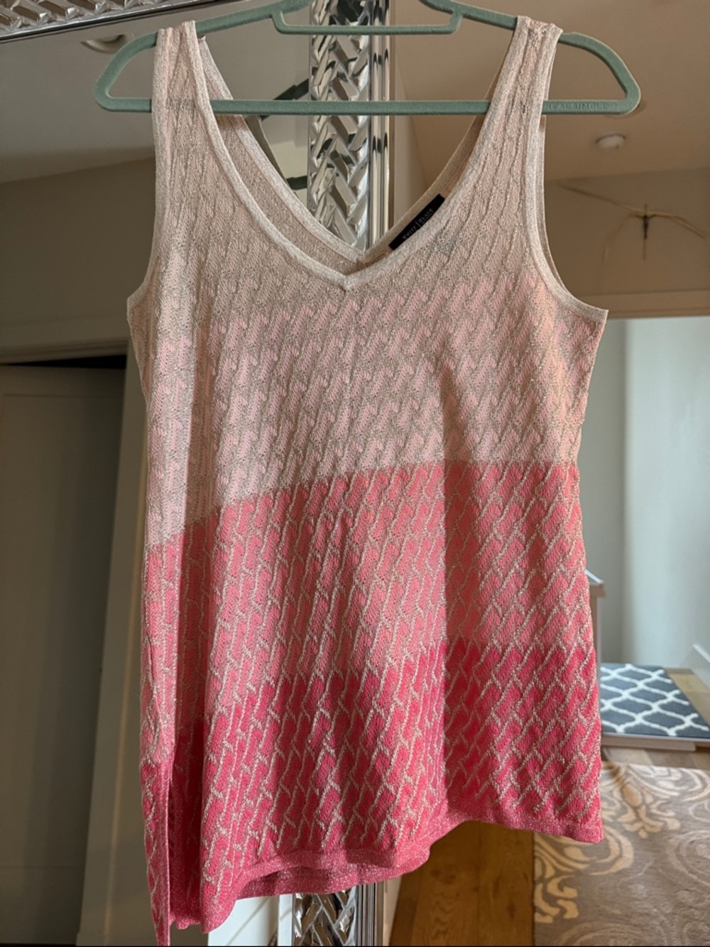 NWOT White House Black Market Sleeveless Pink Ombre Knit Top